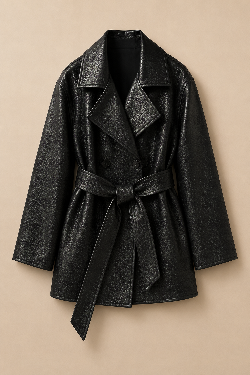 Płaszcz Noir Leather – czarny