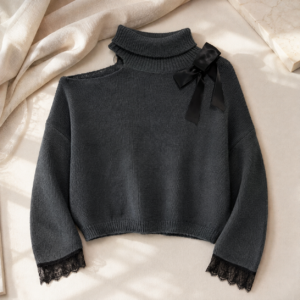 Sweter Noire Bow – grafit
