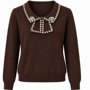 Sweter Chocolate Crystal Collar