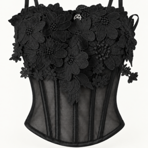 Gorset Floral B czarny